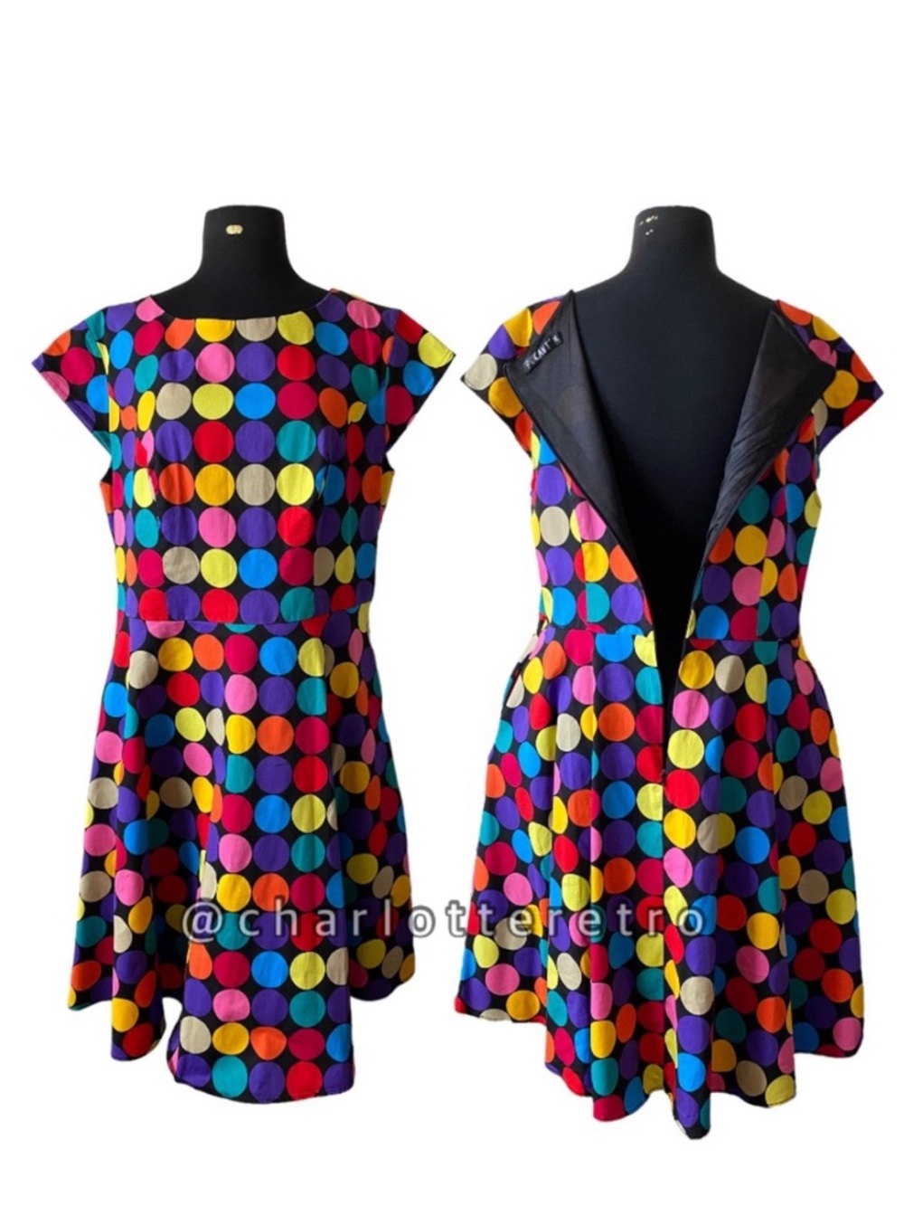 Polka Dot Swing Dress w Pockets • 3X